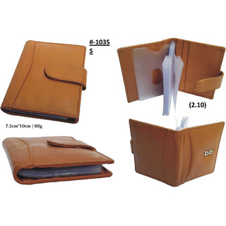 theFitSquare Men Brown Genuine Leather RFID Card Holder 20 Card Slot 0 Note Compartment TFS-1035