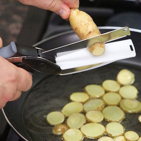 2In1 Multi-Function Kitchen Scissors Cutter KnifeBoard Stainless Steel Kitchen Knives Meat Potato Cheese Vegetable Cut