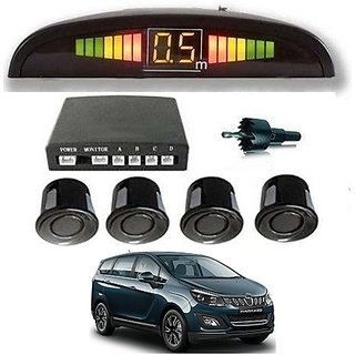 After cars Mahindra Marazzo Car Reverse Parking Sensor with LED Display (Black) with free gift Car Bluetooth