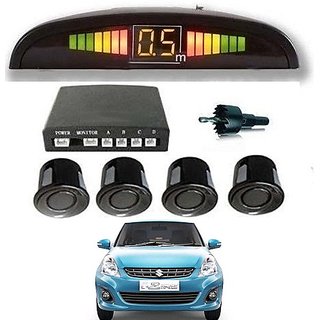After cars MS Swift Dzire 2013 Car Reverse Parking Sensor with LED Display (Black) with free gift Car Bluetooth