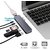 7-in-1 Dual Type-C HUB Adapter, USB-C to HDMI, SD / TF Card Reader with PD Charging - Gray 7 IN 1 USB Hub