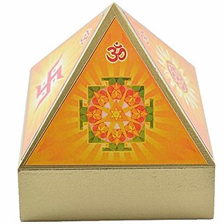                       Shubh Sanket Vastu Wooden Cash Box Pyramid 4 inches                                              