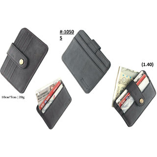 theFitSquare Men Black Genuine Leather RFID Card Holder 5 Card Slot 1 Note Compartment TFS-1050