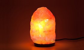 INDSMART Pink Rock Salt Table Lamp for Decor, Positive Energy, Vastu and Night Lamp ( Round Holder)
