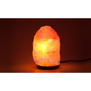 INDSMART Pink Rock Salt Table Lamp for Decor, Positive Energy, Vastu and Night Lamp ( Round Holder)