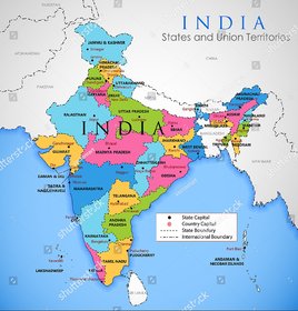 Style UR Home - Map of India - 3Ft X 3 Ft