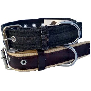                       faux leather Dog Collar  adjustable Neck 9 to 12 inch Belt For Xtra Small Dogs Black and Brown combo pack of 2                                              