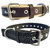 Denim  faux leather Dog Collar  adjustable Neck 9 to 12 inch Belt For Xtra Small Dogs Blue and Brown combo pack of 2