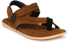 Shoegaro Men's Tan Suede Casual Sandal