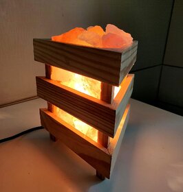 D4P Himalayan Crystal Salt Lamp for Positive Energy, Vastu, Harmony, Healing, Purification, Night Light ( Triangle Box )