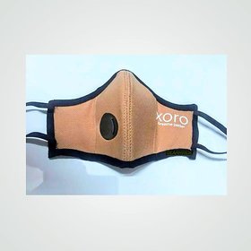 XORO Reusable Nose Mask with Activated Carbon Filter - Brown 'WITH VALVE'