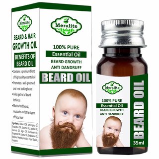 Buy Meralite Beard Growth Oil For Men 100 Natural Essential Oils Hair Oil 35 Ml Ml Baby Beard 35ml Online Get 42 Off