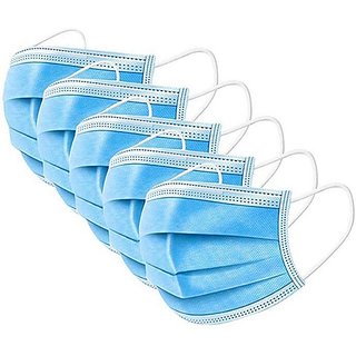                       Face mask anti dust protective face mask 2 ply medical surgical dust face mask ear loop ( pack of 5 )                                                 