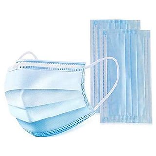                       Air pollution & protection face mask surgical non woven fabrics ( blue ) mask pack of 10                                                 