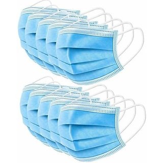                       Air pollution face mask surgical non woven fabric ( blue ) mask ( pack of 10 )                                              