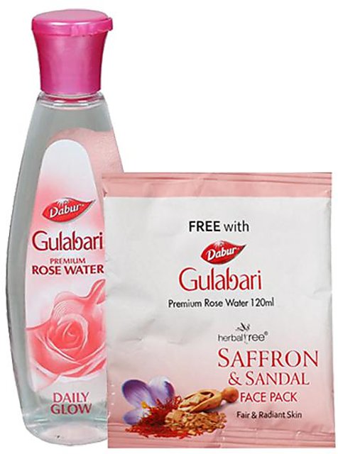 Buy Dabur Gulabari Premium Gulab Jal 1 Ml Free Herbal Saffron Sandal Face Pack Gm Online 45 From Shopclues