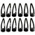 Maahal Daily Use Black Metal Triangular Tic Tac Hair Clips for Girls and Women (Pack of 12) Hair Accessories