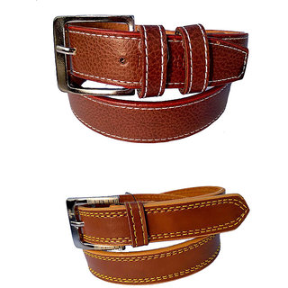                       Children's Kids Boys genuine leather belt brown and tan combo 2 pcs kids for Pants                                              