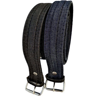                       Kids Boys girls adjustable belt blue and black combo 2 pcs kids for denim jeans Pants upto 5 year24 inch old free size                                              