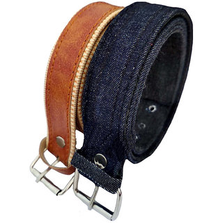                       Kids Boys girls adjustable belt brown and blue combo 2 pcs kids for denim jeans Pants upto 5 year|24 inch old free size                                              