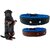 Denim and faux leather Dog Collar  adjustable Neck 12 to 15 inch Belt For Small Dogs Blue and Brown combo pack of 2