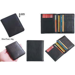 theFitSquare Men Black Original Leather RFID Card Holder 20 Card Slot 1 Note Compartment TFS-1075