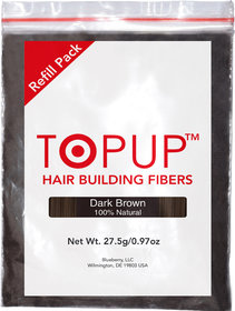 Topup (DARK BROWN) Hair Building Fiber Refill Bag - 27.5gm