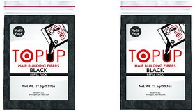 Topup Hair Building Fiber Refill bag Black-27.5gm For Hair Damage and Hair Loss Concealer(Pack of 2)