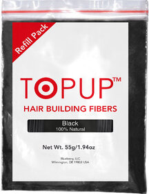 Topup Hair Building Fiber Refill Pack (Black 55gm) Hair Fiber For Hair Loss and Hair Damage