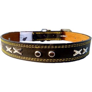                       Forever99 Pet Shop Leather Dog Collar Neck Belt for Large Dogs (Tan)                                              