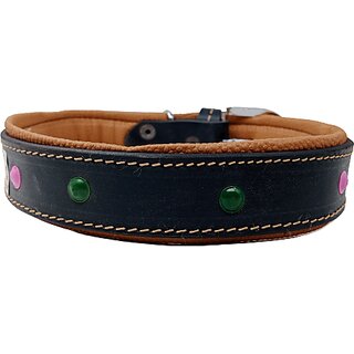                       Forever99 Pet Shop Leather Dog Collar Neck Belt for extra Large Dogs (Tan) 100                                              