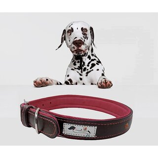                       Forever99 Pet Shop Faux Lather  Dog Collar Neck Belt for Large Dogs(Brown)                                              