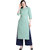 Today Deal Light Green Slub Cotton Embroidered Stitched Kurta With Palazzo