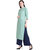 Saadhvi Light Green Slub Cotton Embroidered Stitched Kurta With Palazzo