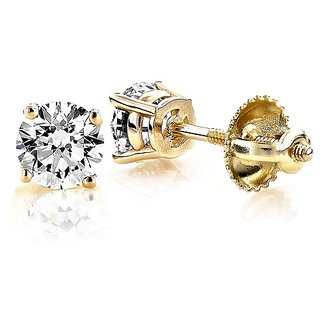                       Natural diamond stud earring gold plated stud earrings for women & girls                                              