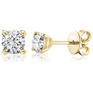                       Natural diamond earring precious  effective stud gold plated earring ( ameican Diamond ) by Ceylonmine                                              