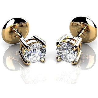                       original precious american diamond stud earing gold plated earrings for women                                              