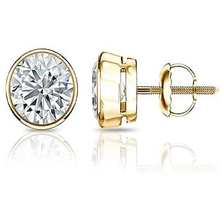                       American Diamond stud earring precious  natural gemstone gold plated earring for women fashion purpose by Ceylonmine                                              