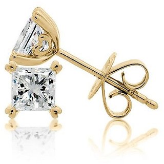 Diamond earrings natural  original gemstone gold plated stud earring for women  girls