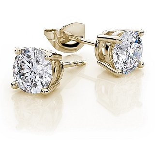 Natural diamond stud earring gold plated stud earrings for women  girls