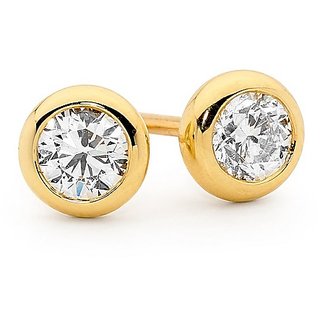                       diamond earrings natural  original gemstone gold plated american diamond stud earring by Ceylonmine                                              