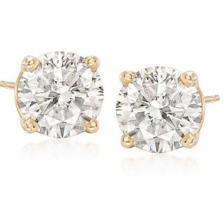                       Natural diamond earring precious  effective stud gold plated earring ( ameican Diamond ) by Ceylonmine                                              