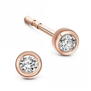                       Diamond stud earring natural  beautiful earrings gold plated for girls by Ceylonmine                                              