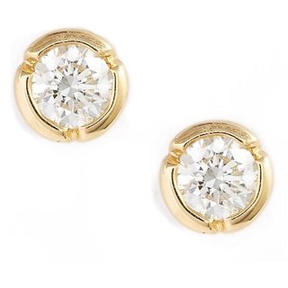                       Natural Diamond stud earring precious  beautiful stone earrings gold plated for women  girls                                              