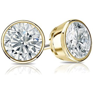                       Ceylonmine diamond earring original & certified gemstone gold plated stud earring for girls fashion purpose                                              