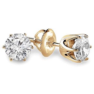                       original stud earrings natural american diamond stone gold plated precious earrings for women & girls by Ceylonmine                                              