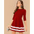 Vivient Women Red Bottom White Double Stripe Midi Dress