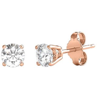                       Ceylonmine American diamond earrings original  natural stone gold plated stud earrings for women  girls                                              