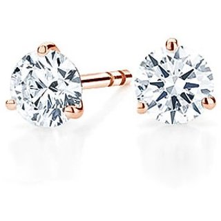                       Ceylonmine Diamond stud earring natural & 100% original stone gold plated stud earrings for women & girls                                              