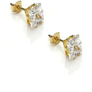                       Natural diamond earring precious & effective stud gold plated earring ( ameican Diamond ) by Ceylonmine                                              